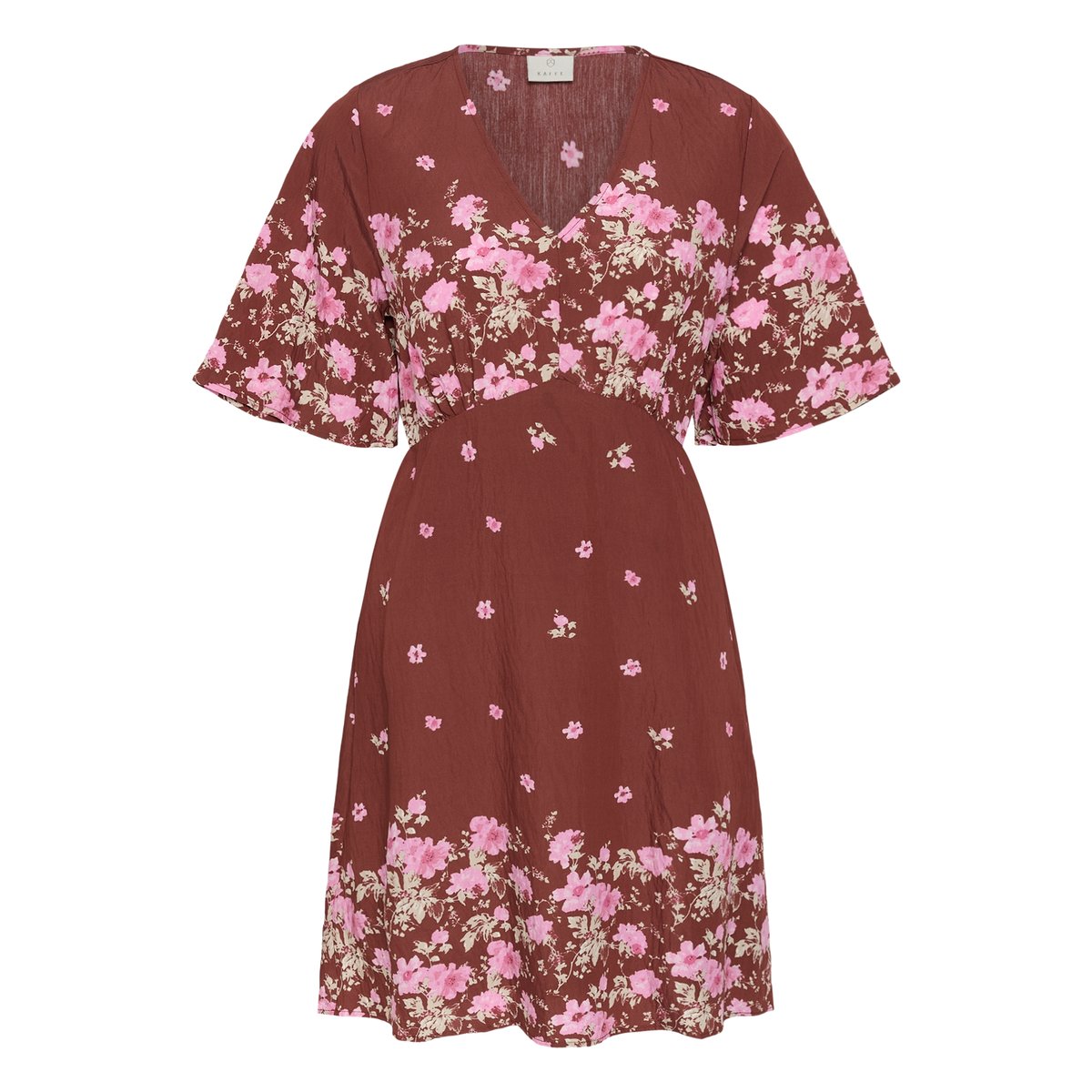 Robe marron henna border flower, KAFFE