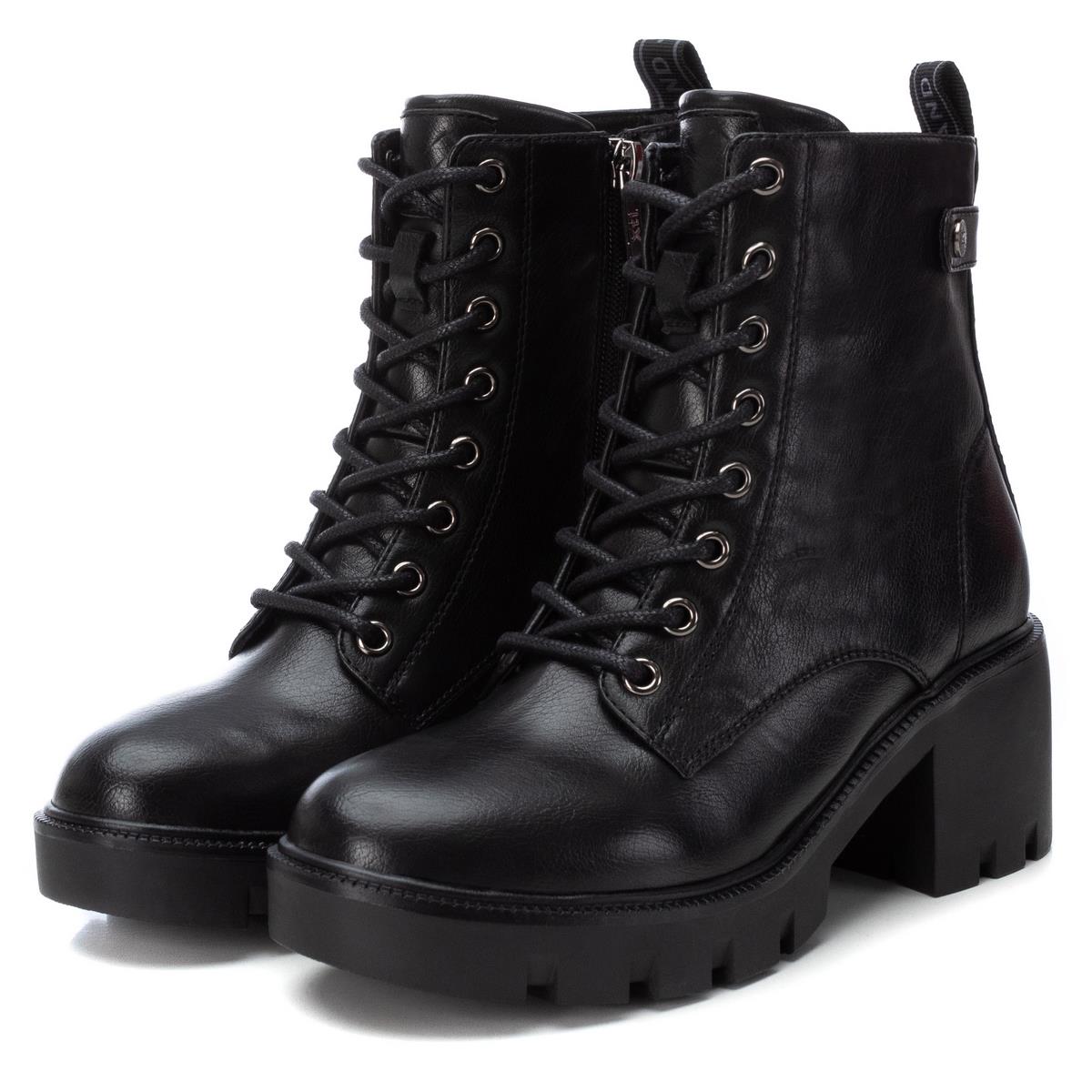 Bottine Militaire Talon Décontractée Fermeture éclair noir, XTI