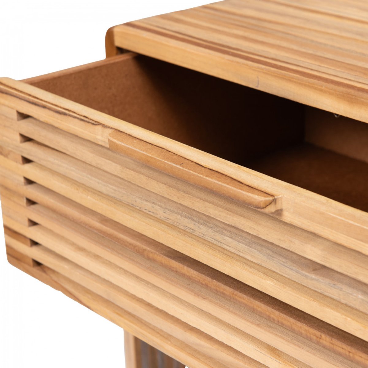 Table de chevet en teck recyclé L45 cm Calopsite marron, AMADEUS
