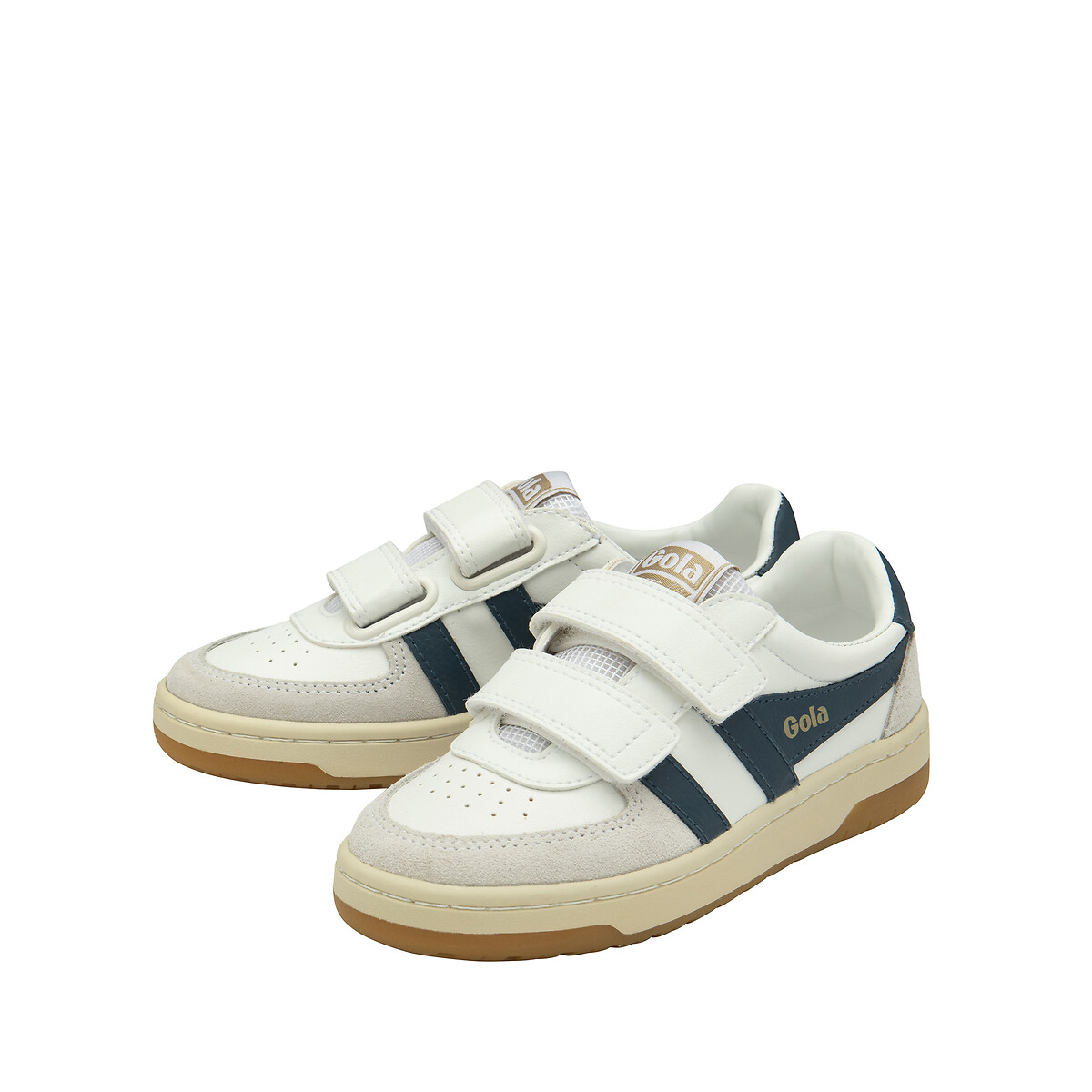 Baskets Hawk Strap blanc/bleu marine, GOLA