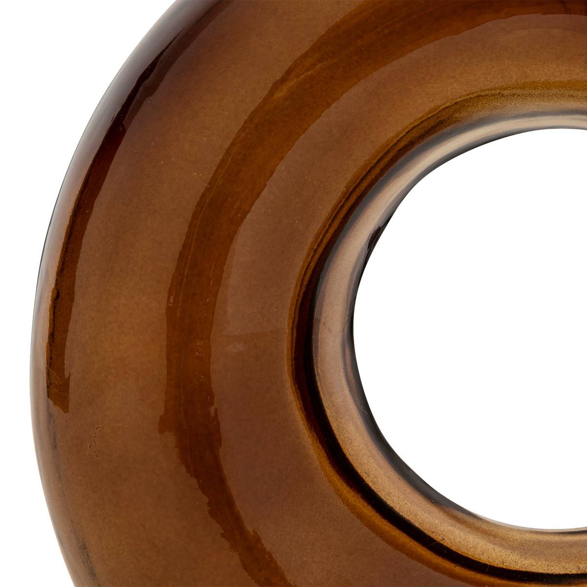 Vase rond en verre fumé CIRCLE ambre, ATMOSPHERA