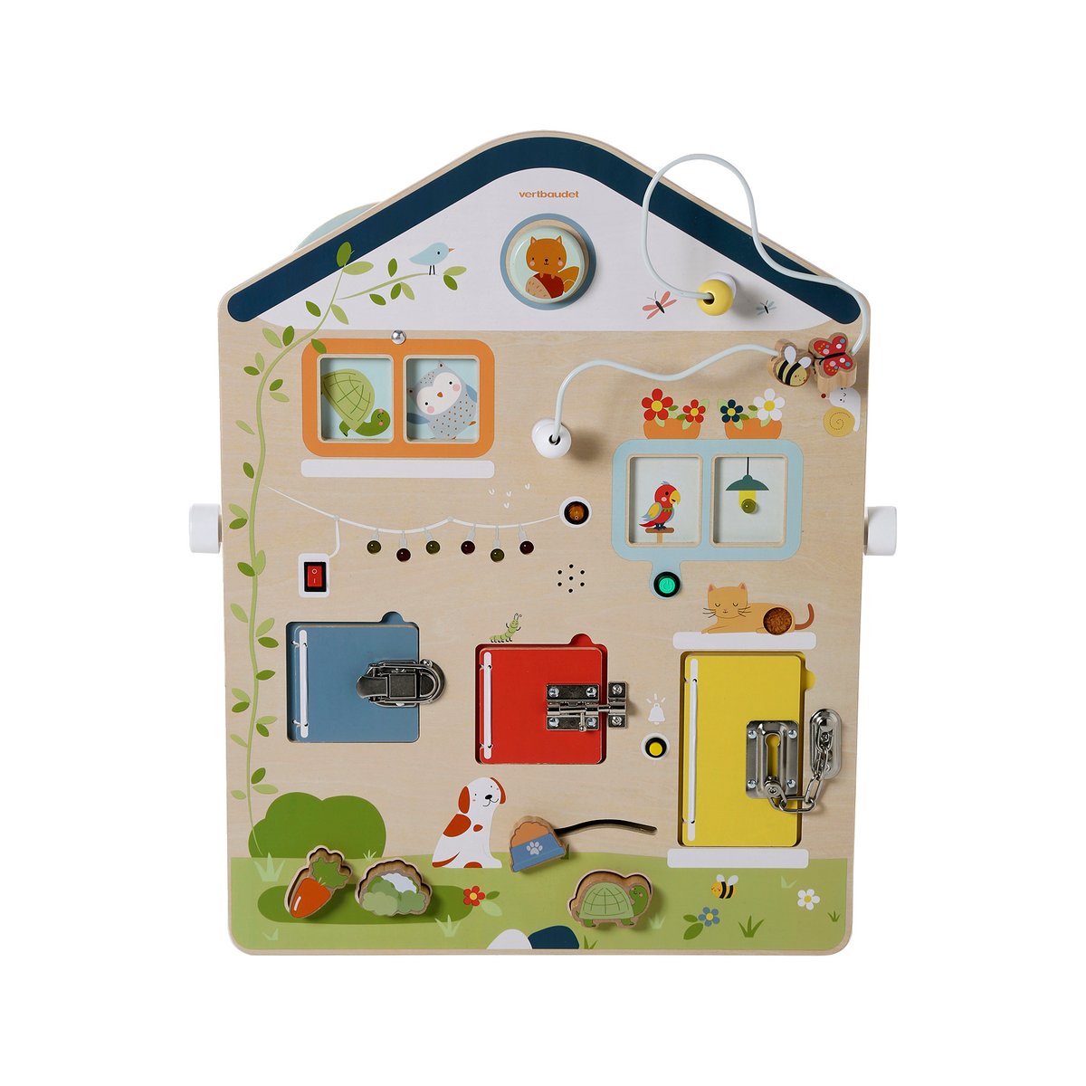 Planche d'activités sons et lumières en bois FSC® bois, VERTBAUDET