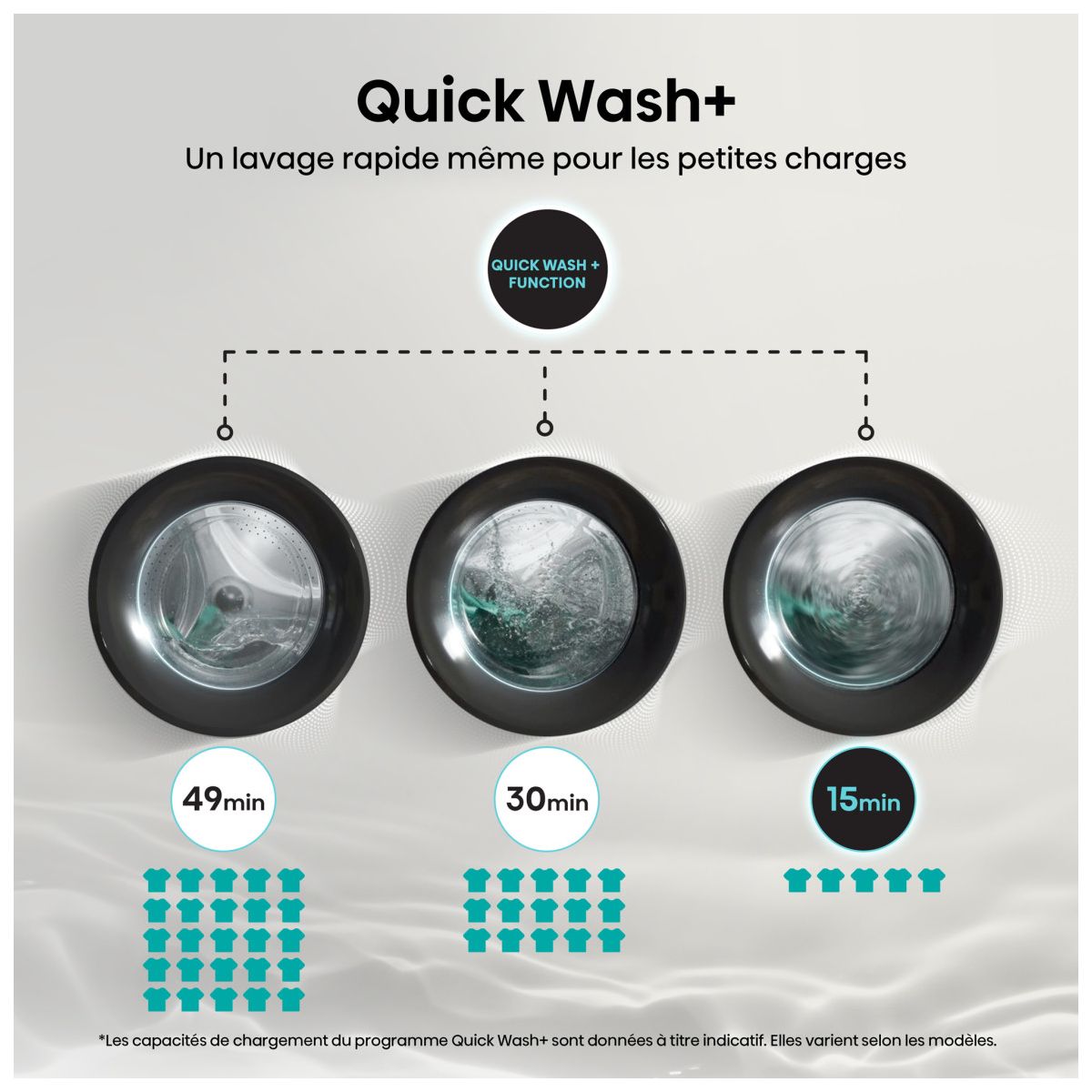 Lave linge hublot WF3S9043BB3 couleur unique, HISENSE