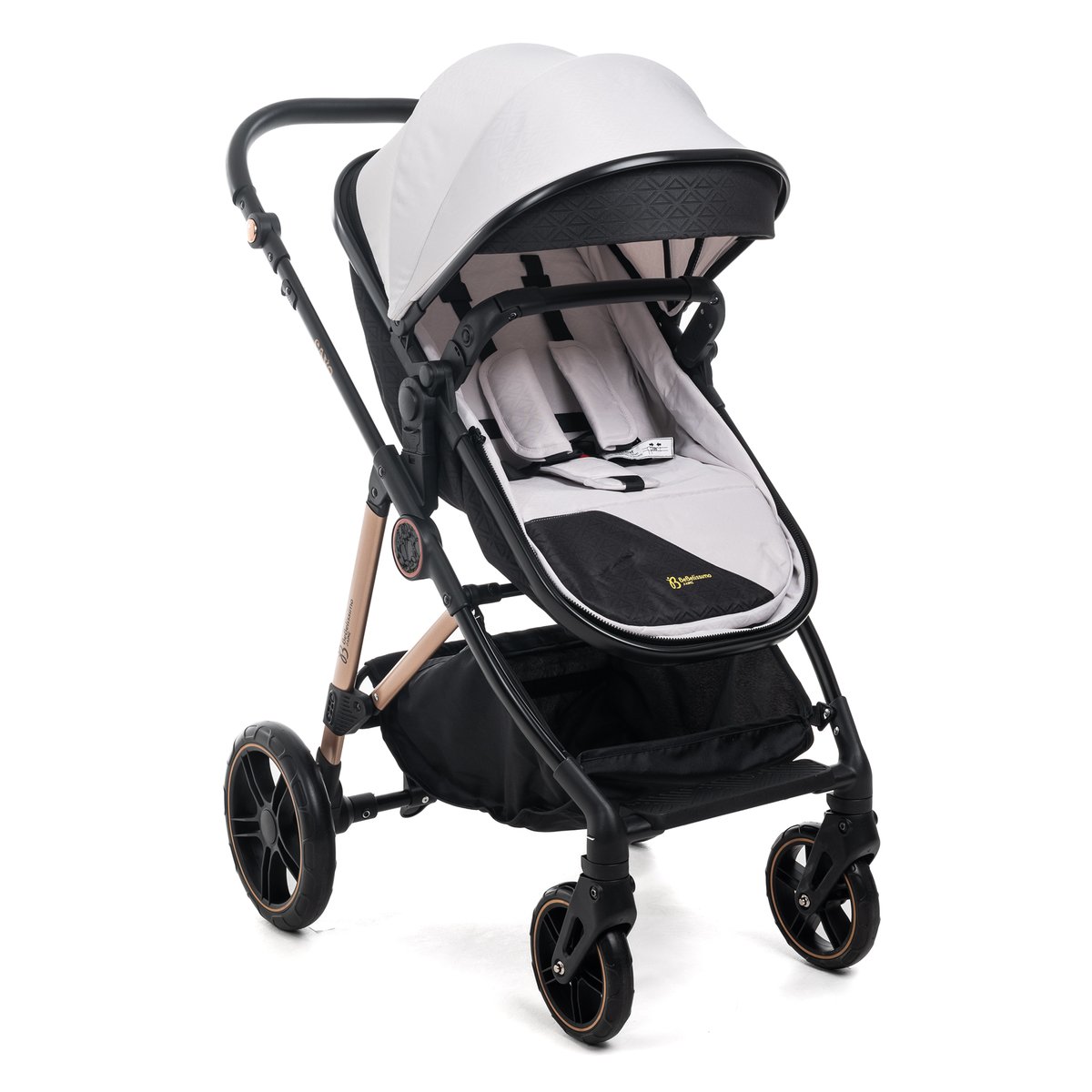 Poussette combinée trio 3 en 1 - siège auto 0+ CAVO – nacelle – dès la naissance – jusqu’à 22kg - beige couleur unique, BEBELISSIMO J'AIME