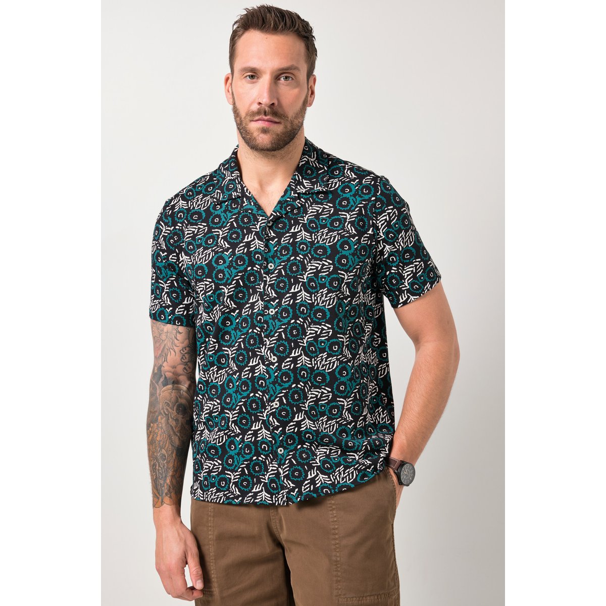 Chemise en jersey, manches courtes bleu profond, JP1880