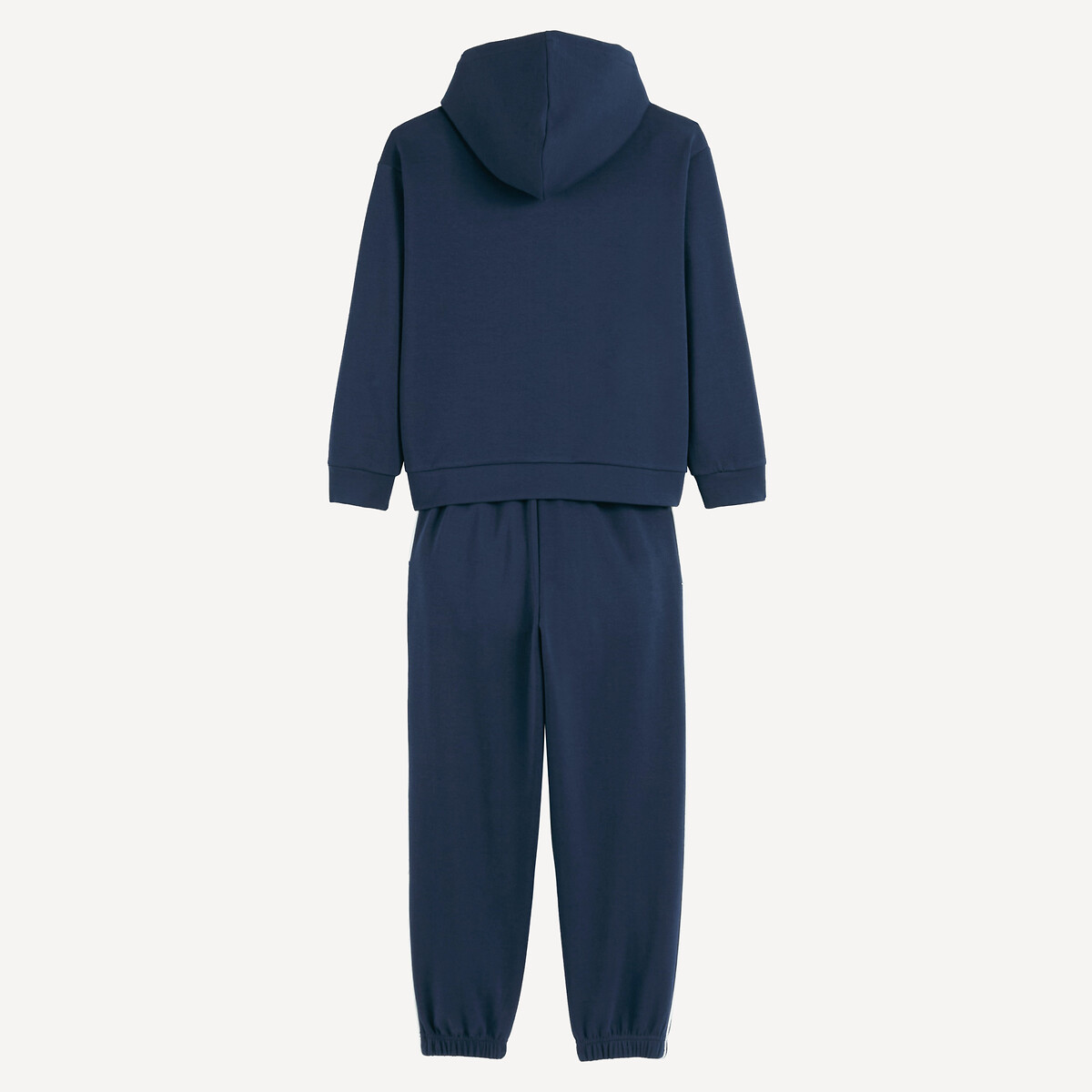 Conjunto de 2 peças, casaco com fecho zíper e capuz e calças de desporto, em moletão marinho, LA REDOUTE COLLECTIONS