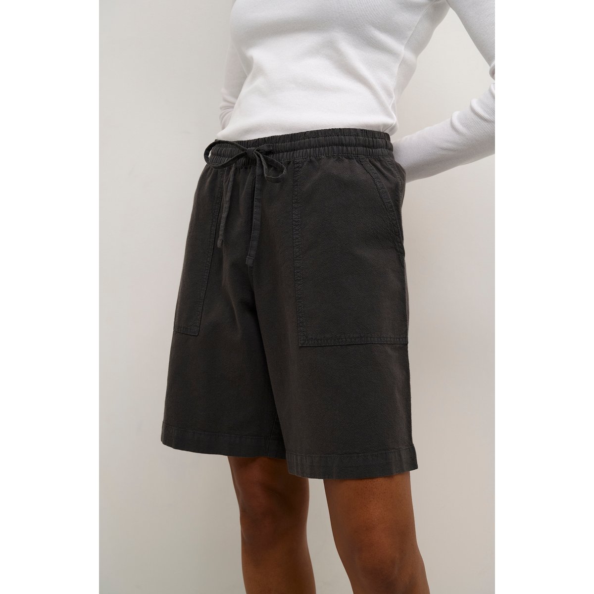 Shorts casual noir black oyster, KAFFE