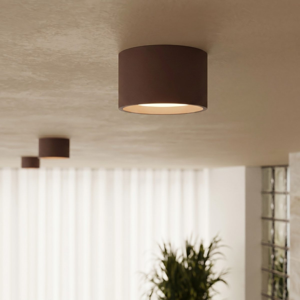 Plafonnier Aluminium Marron Gx53 1 MODO marron, EDEN