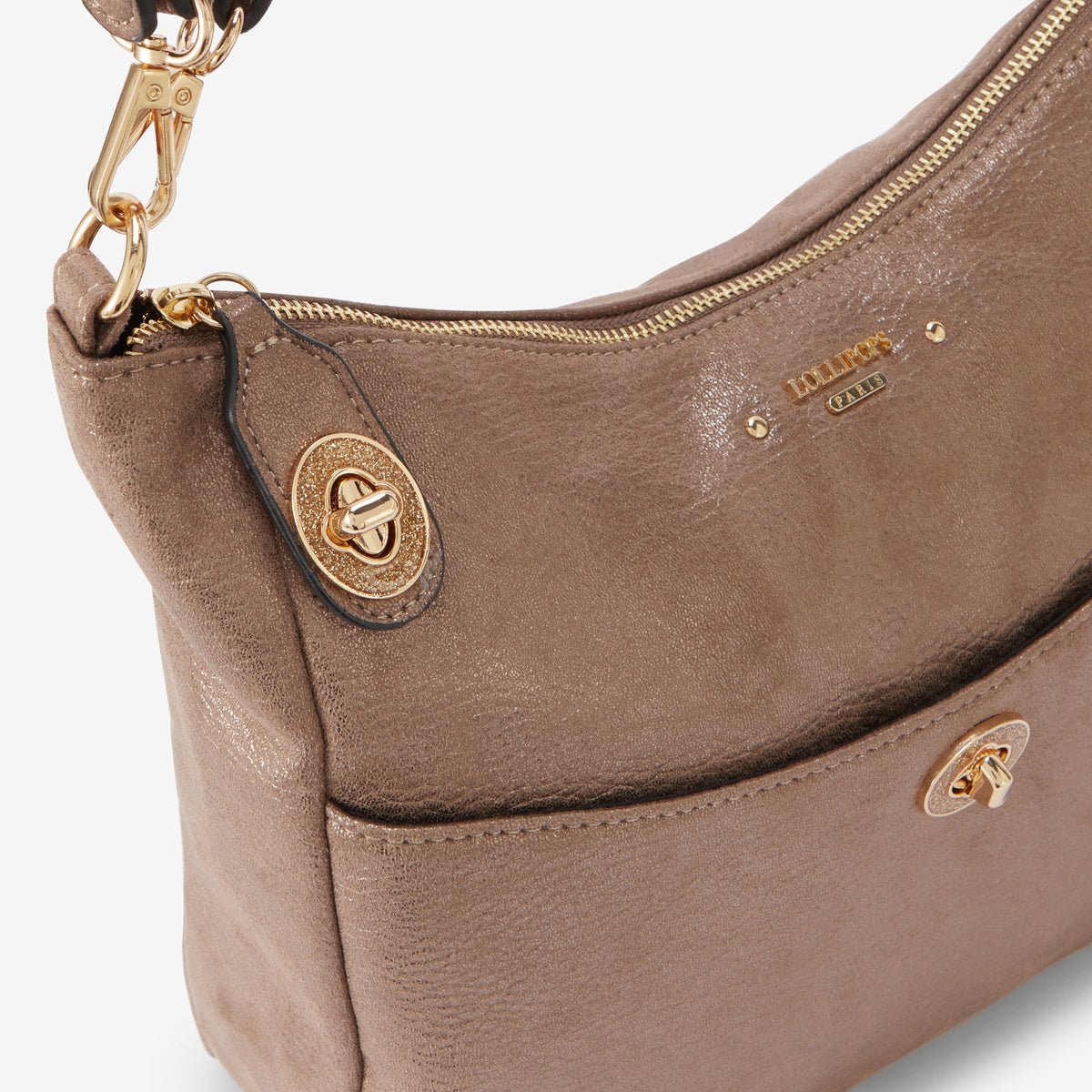 Sac hobo  Roselyne doré,taupe, LOLLIPOPS