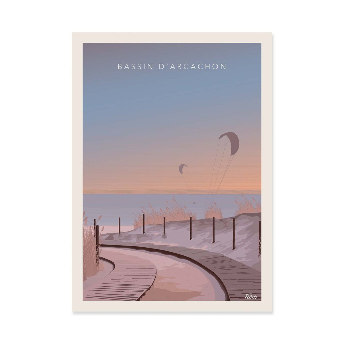 Affiche d'art - Bassin d'Arcachon Version 3 - TuroMemoriesStudio violet, WALL EDITIONS