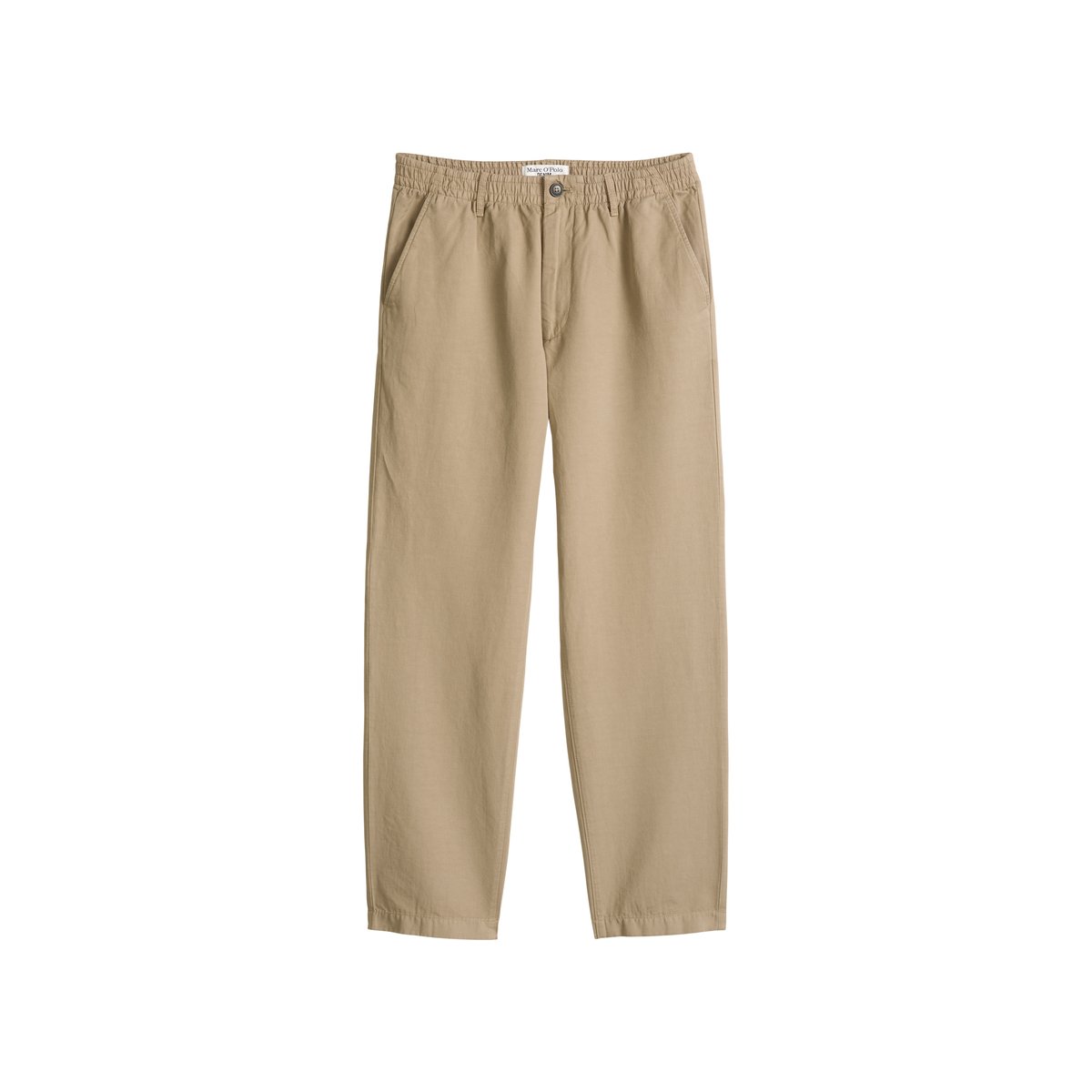 Chino modèle Filip relaxed en coton bio et en lin marron, MARC O’POLO DENIM