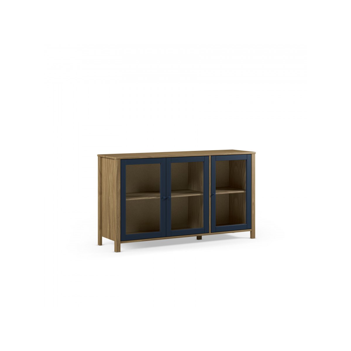 Buffet  en panneaux de particules 3 portes 142 cm, LEXIE bleu, BOBOCHIC