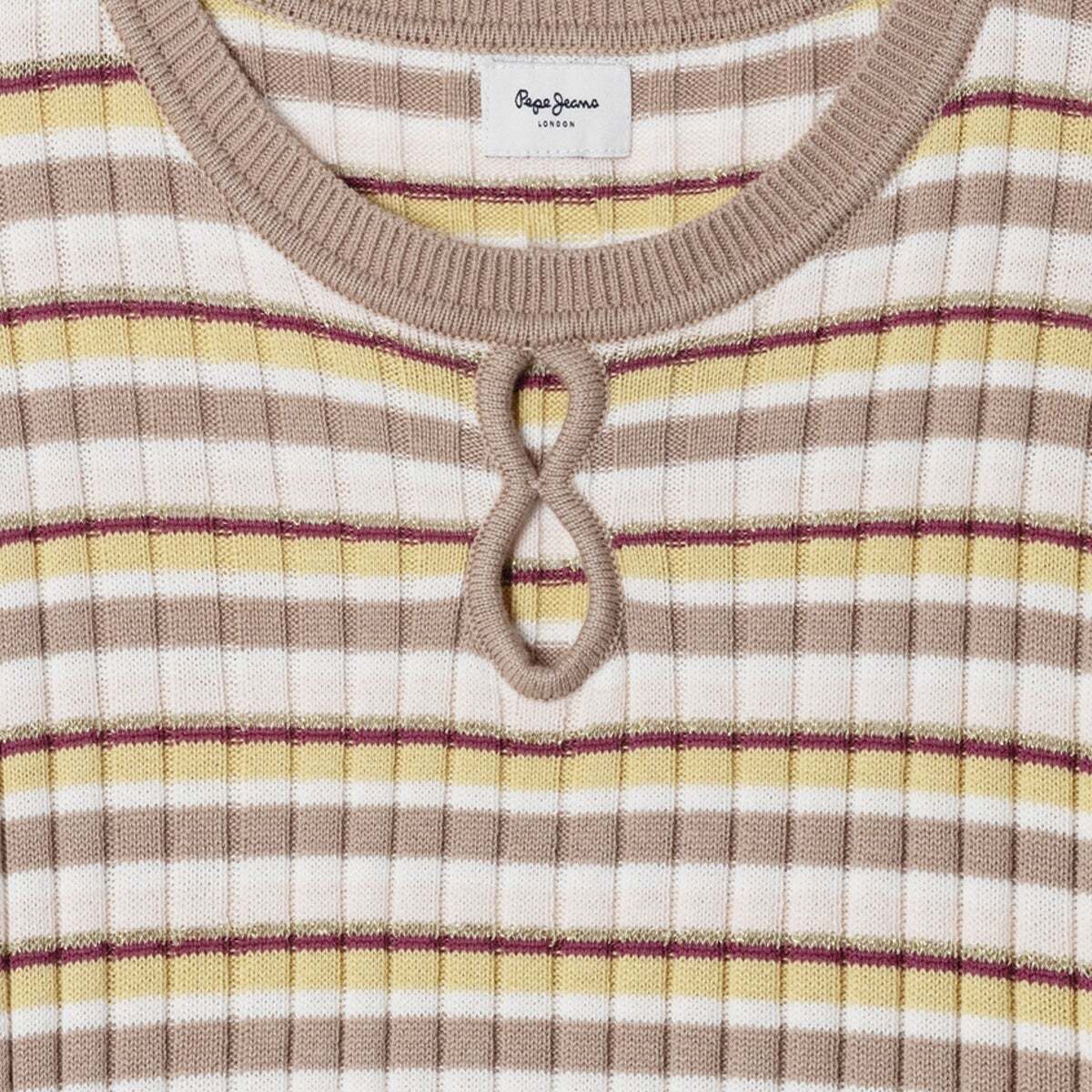 Robe Courte Côtelée À Rayures jaune doux, PEPE JEANS