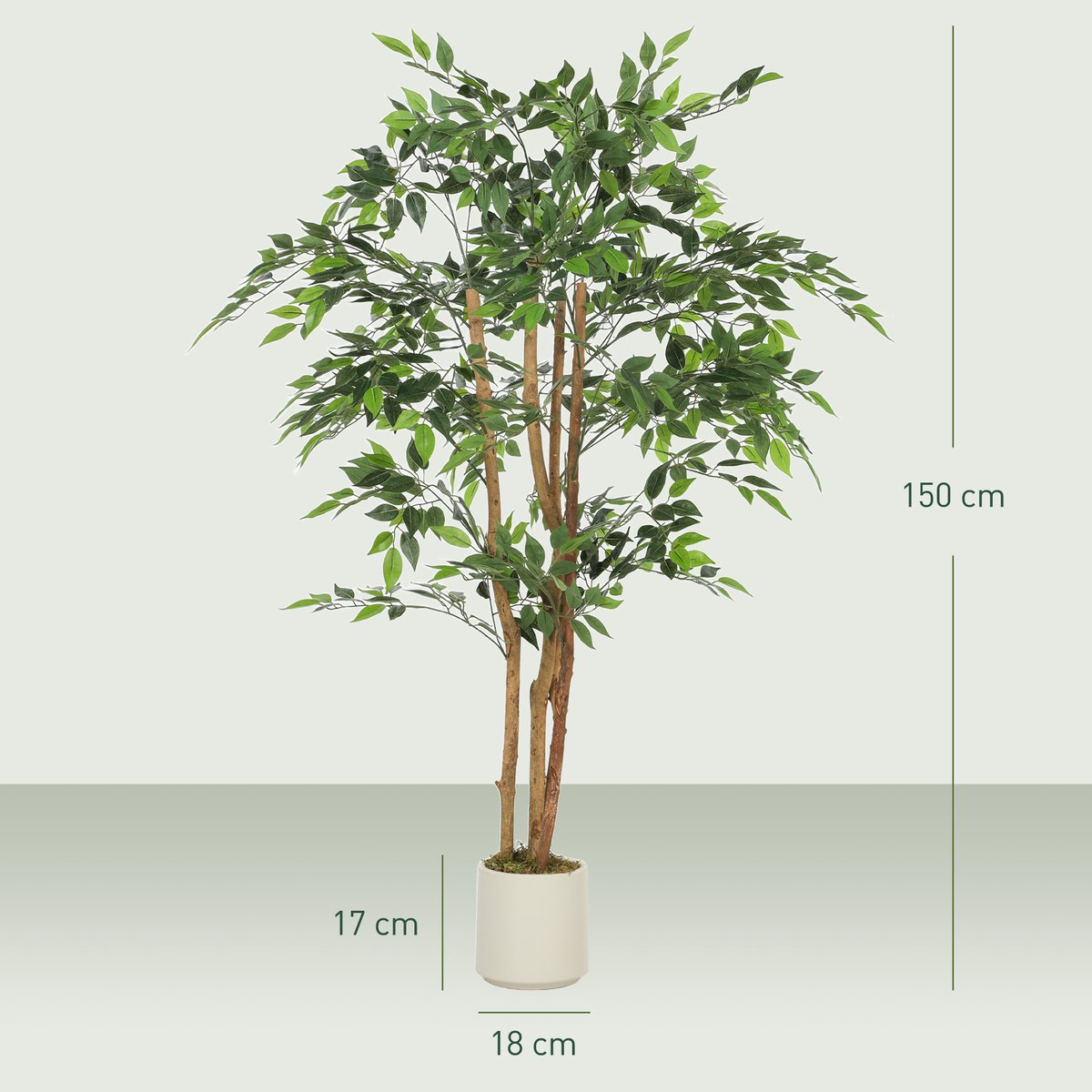 Plantes artificielles PEVA Vert vert, HOMCOM