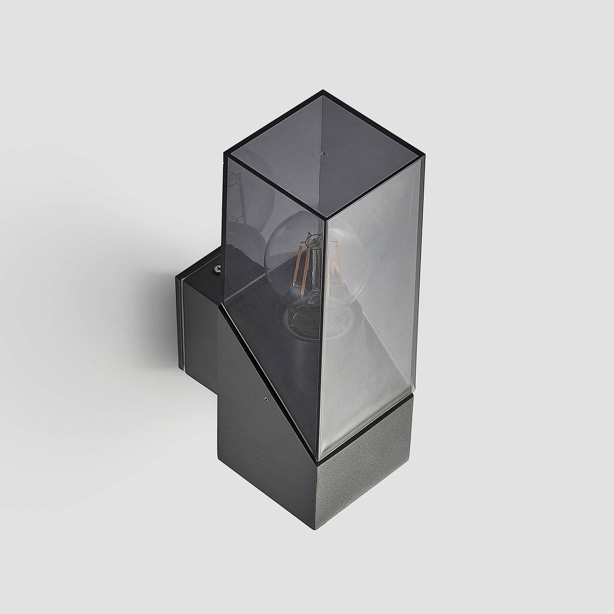 Applique extérieure en aluminium moderne anthracite, transparent, LUCANDE