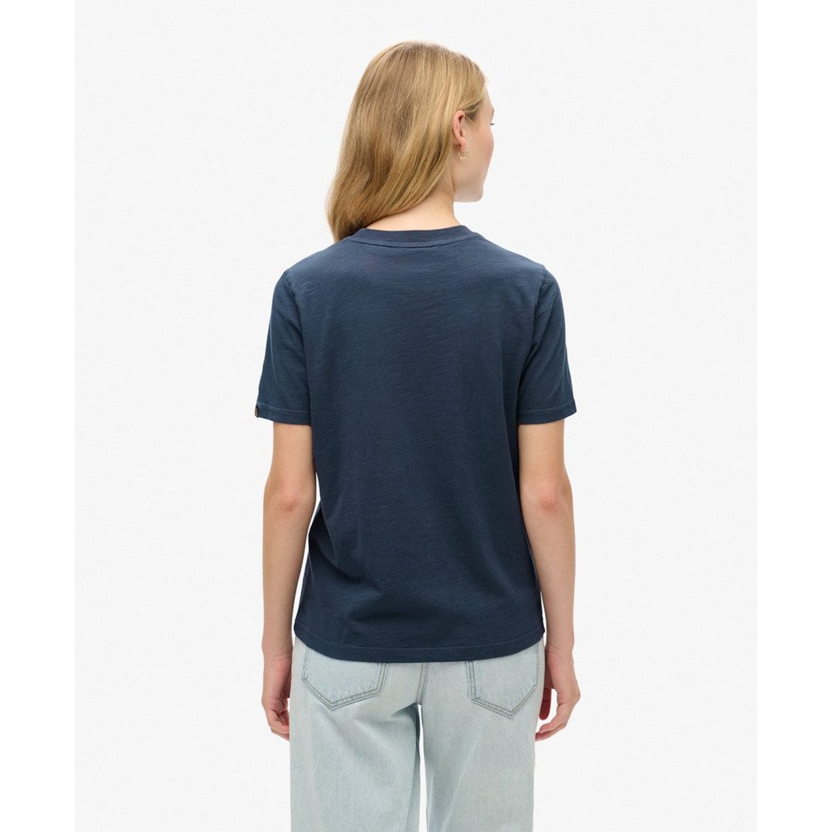 T-shirt décontracté à logo métallisé bleu marine lauren, SUPERDRY