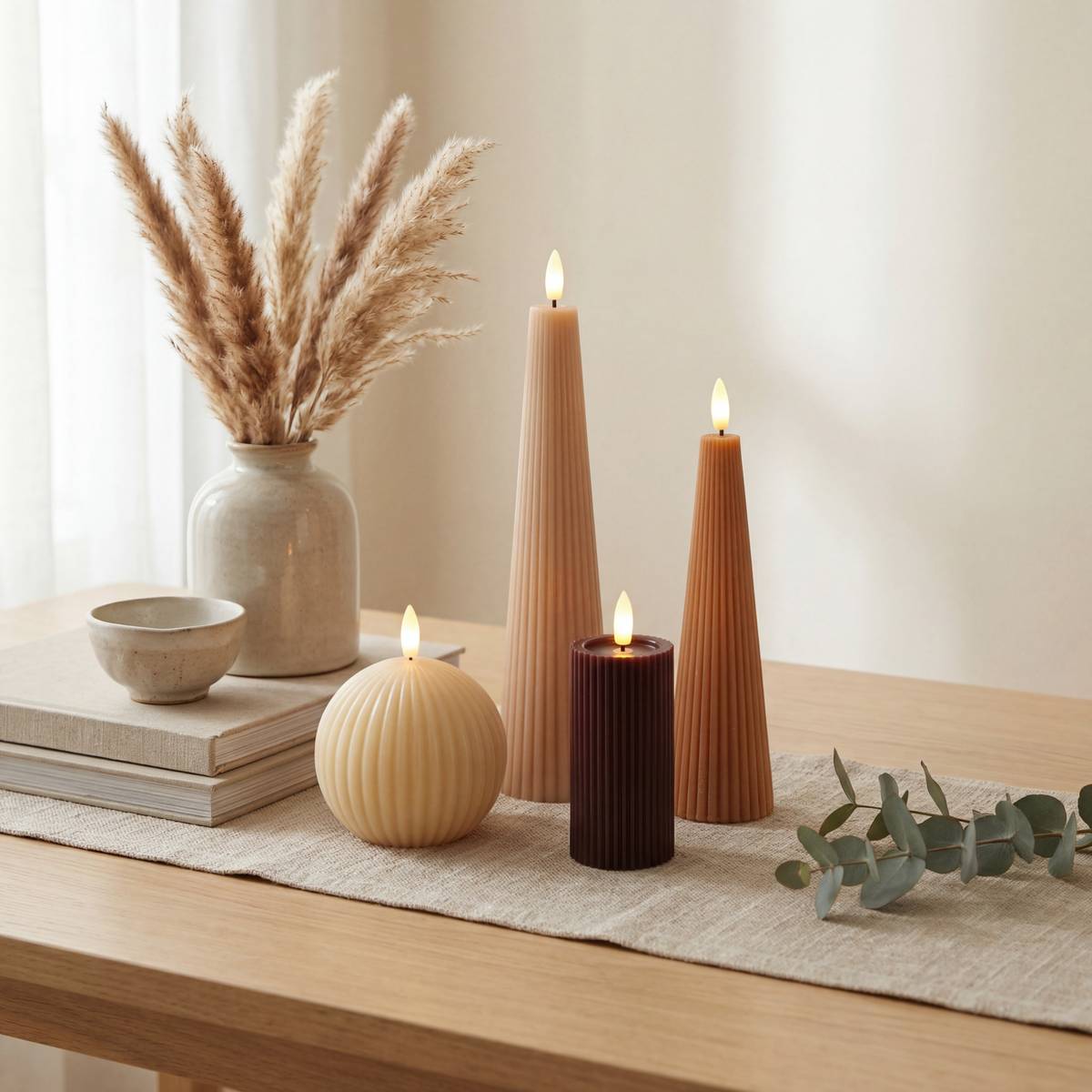 Lot de 4 bougies LED CRYSTA multicolore, ATMOSPHERA