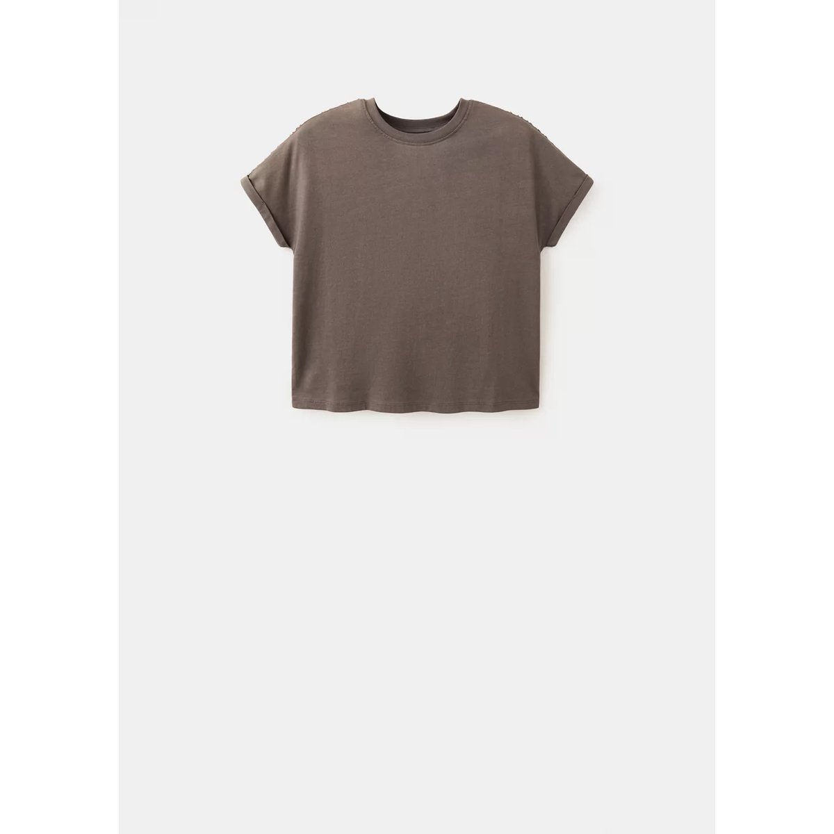 T-shirt coton manches courtes marron, MANGO TEEN