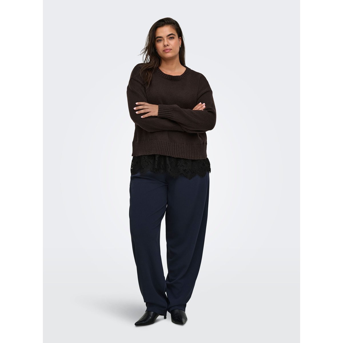 Pull En Maille marron - coffee bean 1, ONLY CARMAKOMA