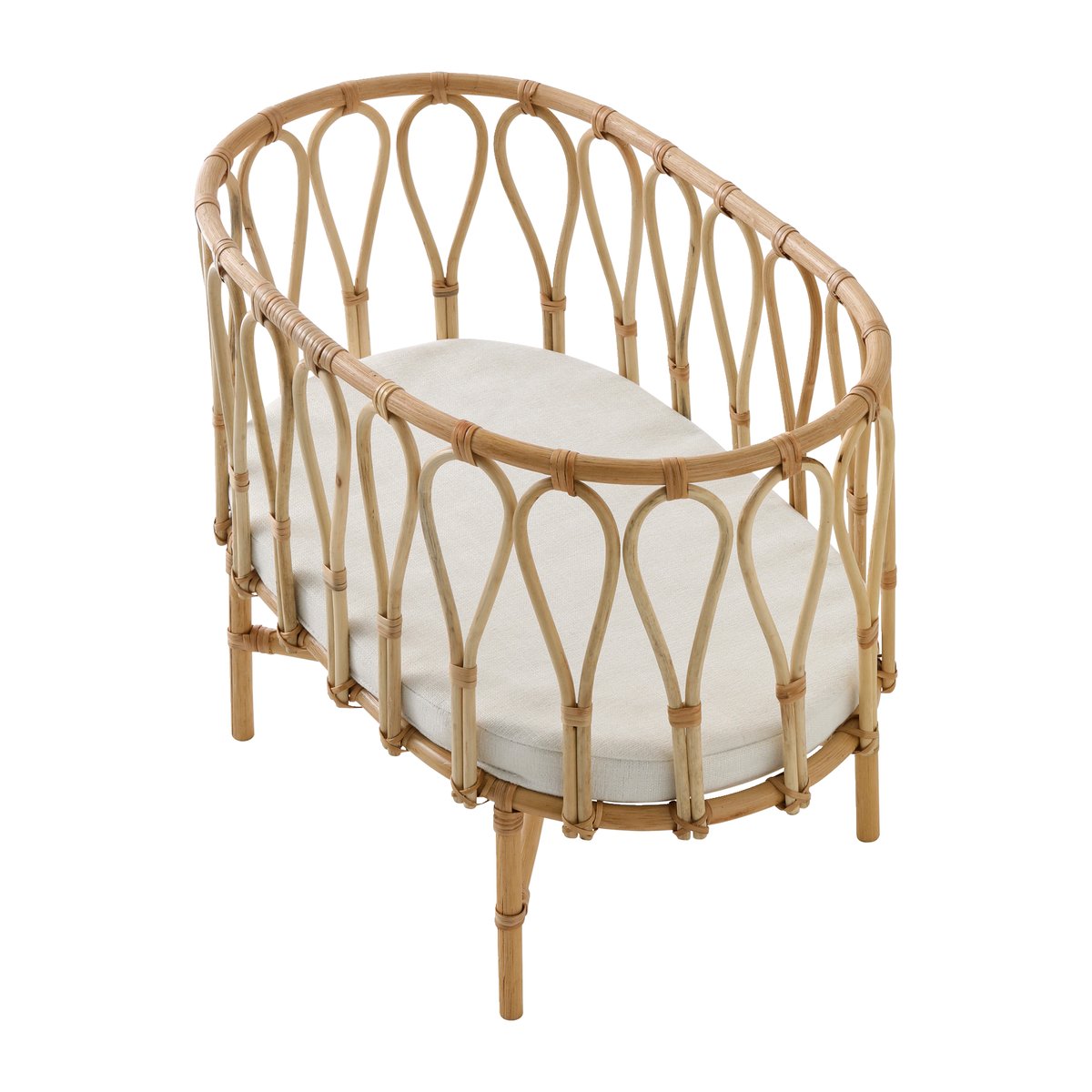 Lit poupon en rotin beige, VERTBAUDET