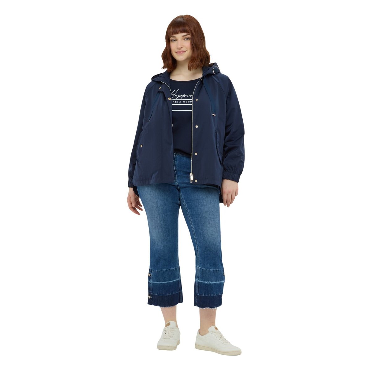 Parka avec capuche et maxi cordon de serrage bleu, FIORELLA RUBINO