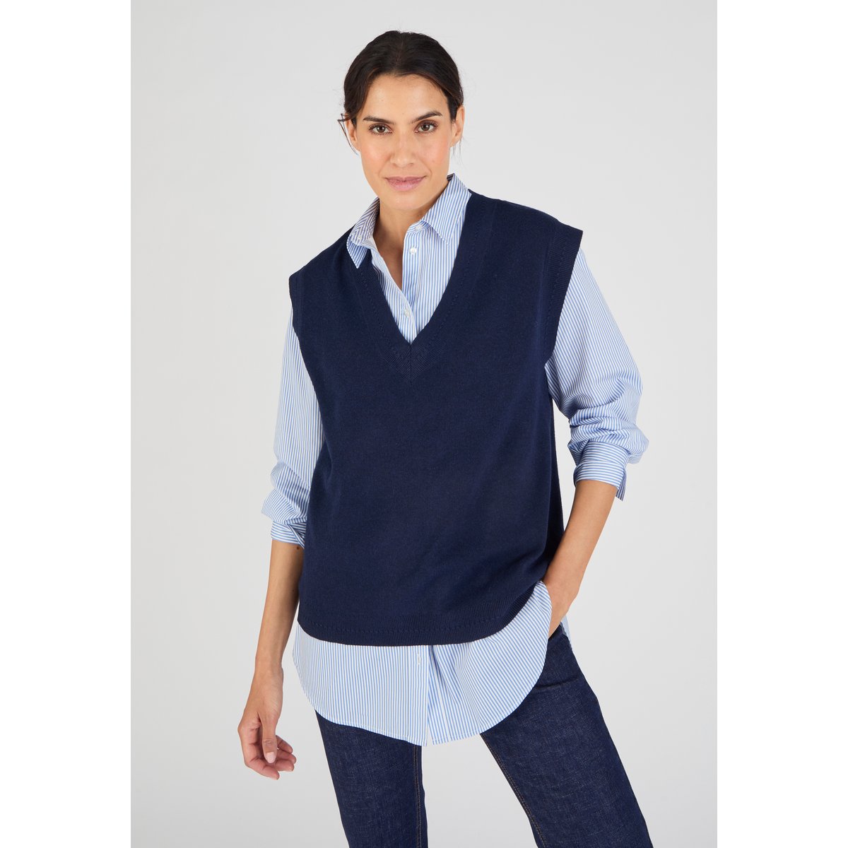 Pull sans manches Thermolactyl bleu marine, DAMART