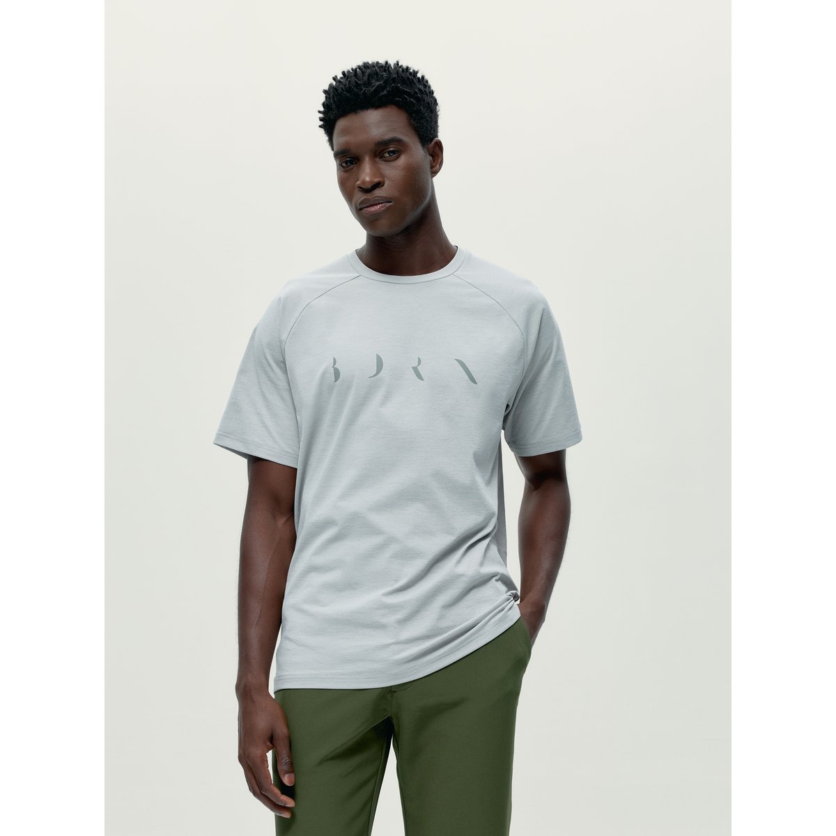 T-shirt de sport homme Core Manches courtes gris moyen, BORN