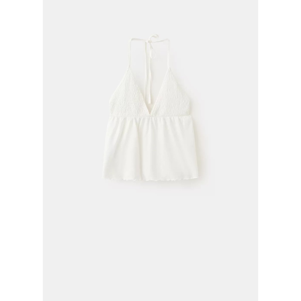 Top froncé dos ouvert blanc cassé, MANGO TEEN