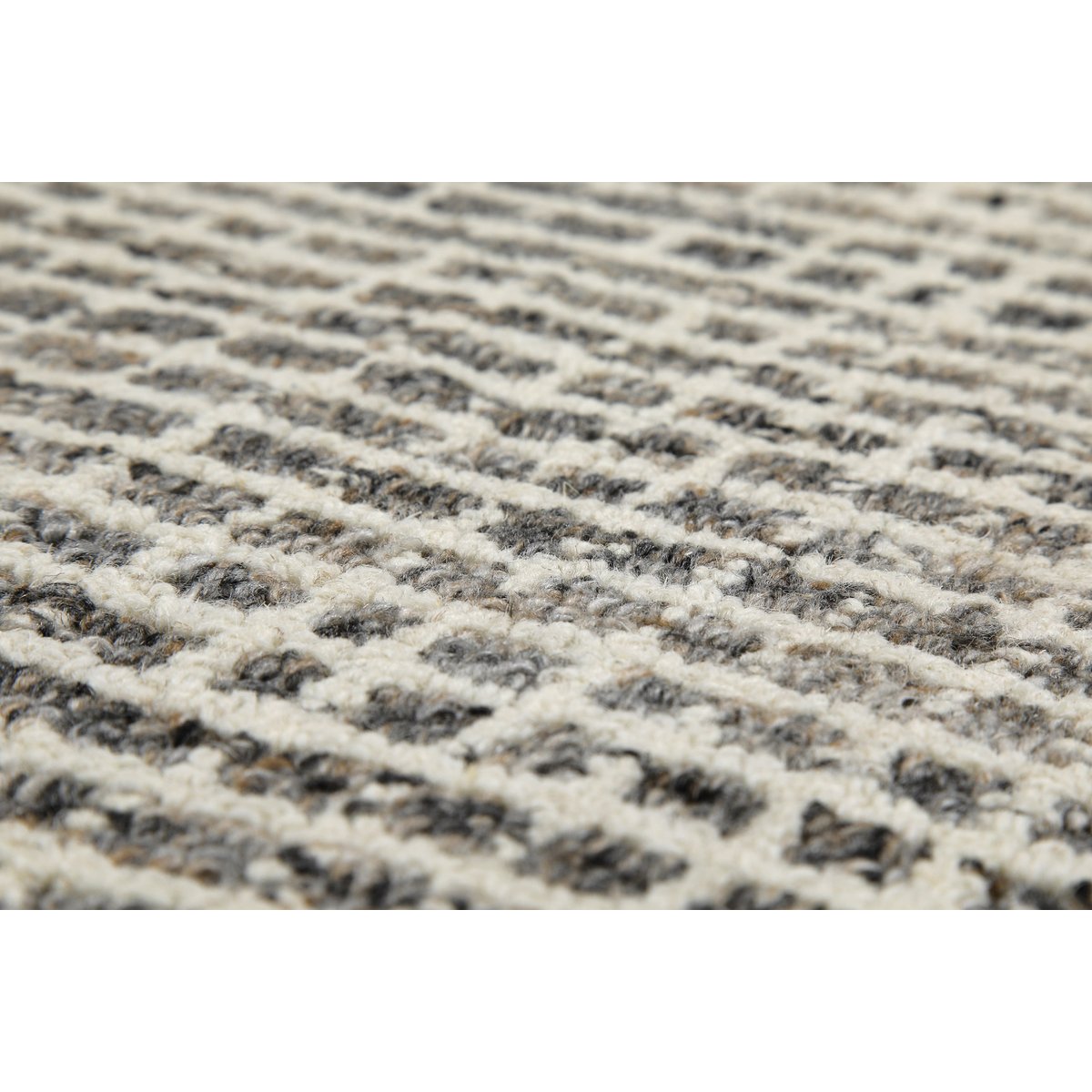 Tapis rond minimaliste à maille fine , Hamptons FOURTEEN gris marron, chiné, WECON HOME