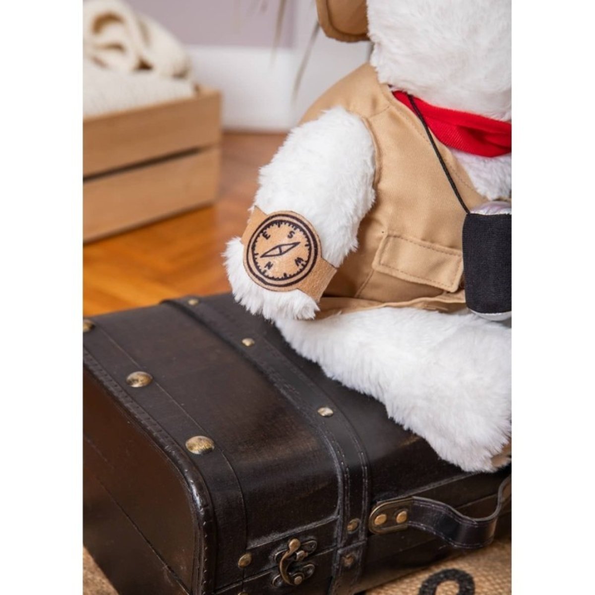 Peluche Ours Aventurier - Gaston Aventurier - 40 cm blanc, PIOUPIOU ET MERVEILLES