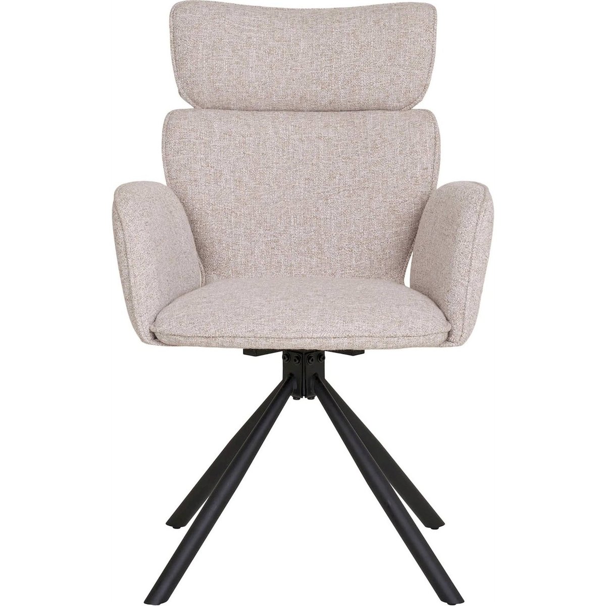 Chaise pivotante tissu chiné à accoudoirs beige chiné, RECOLLECTION