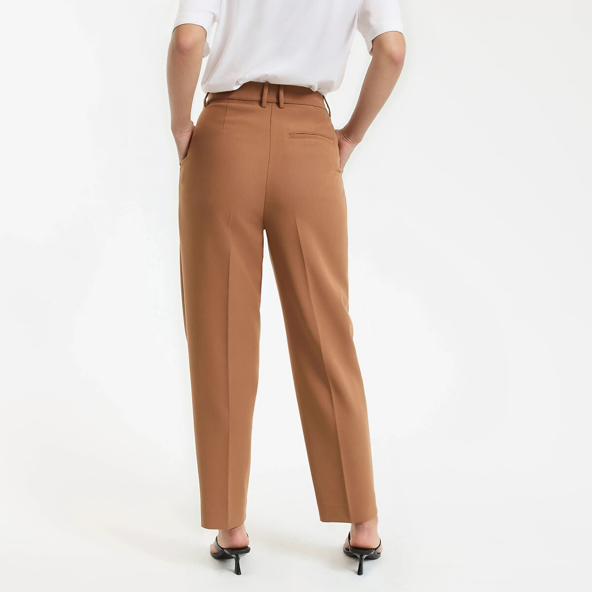 7/8 broek met plooien kastanje kameel, LA REDOUTE COLLECTIONS