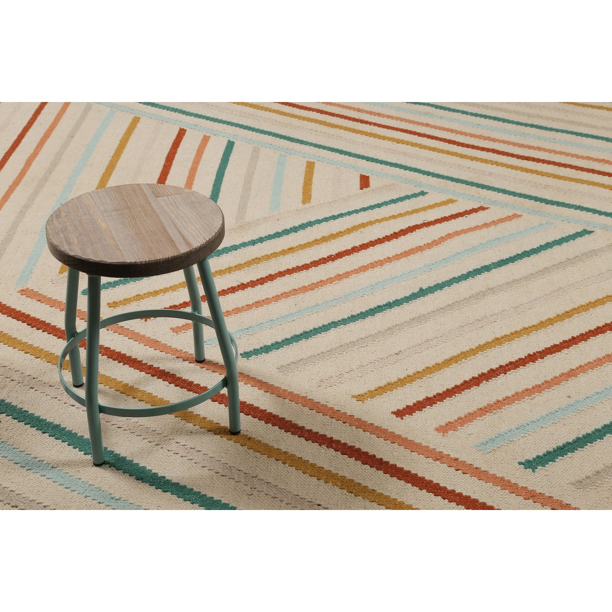 Tapis kilim tissé plat en 100% laine ,  MODERN POP multicolore, WECON HOME