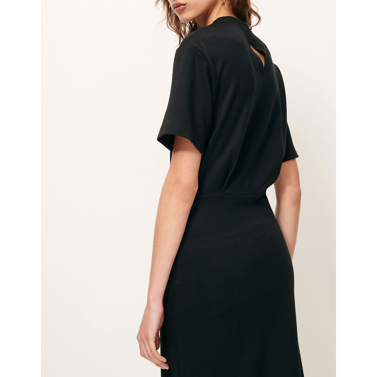 Brera Mid-Length Dress with Short Sleeves black, SESSUN