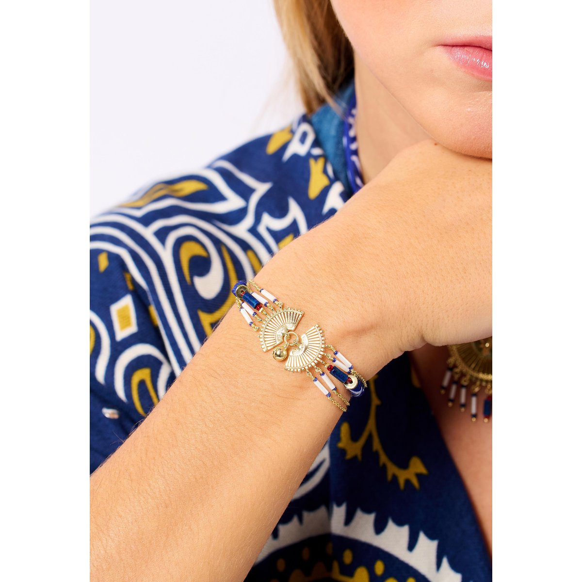 Bracelet réglable multiliens SKYLETT indigo, HIPANEMA