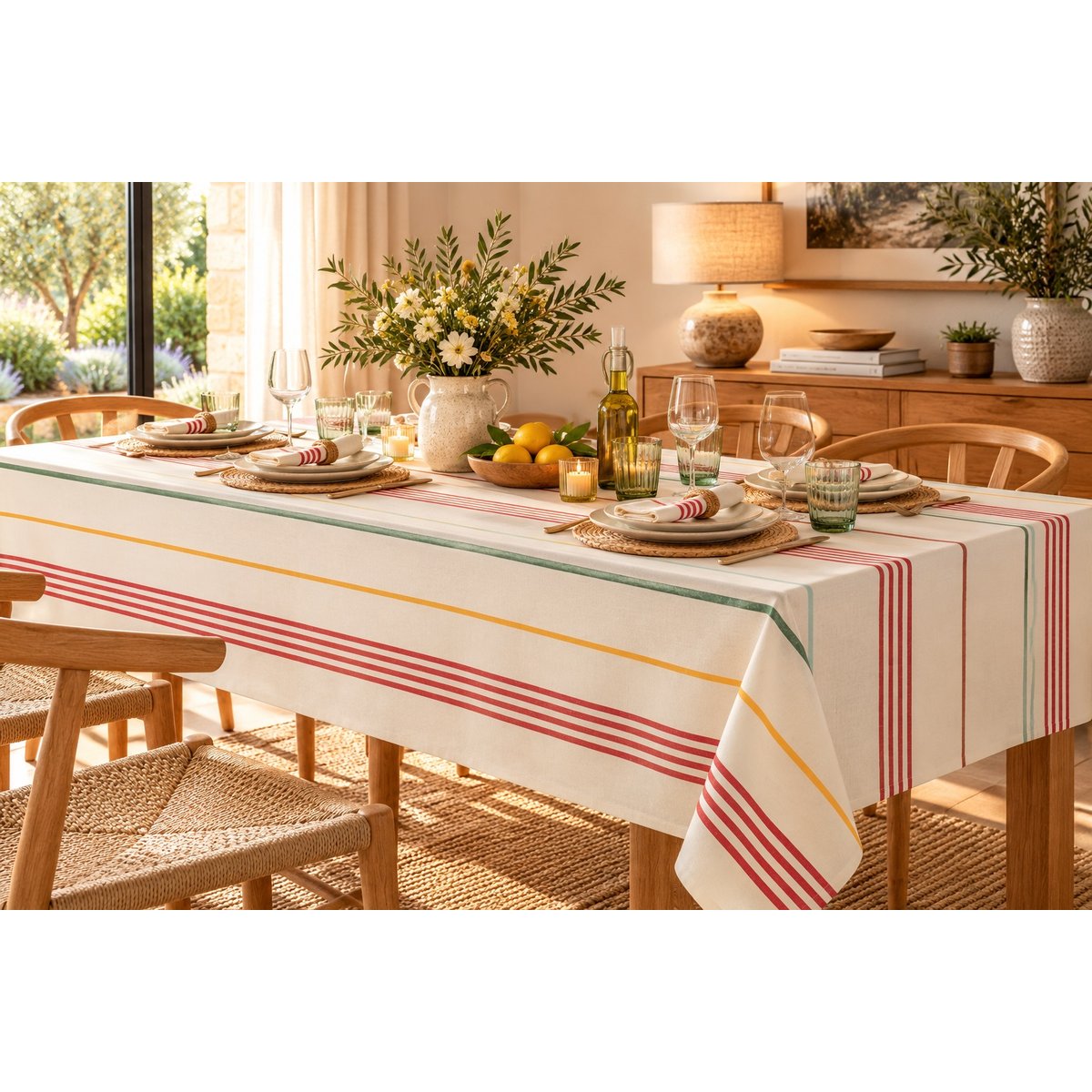 Nappe recyclée Épure Secrète multico, EDEN