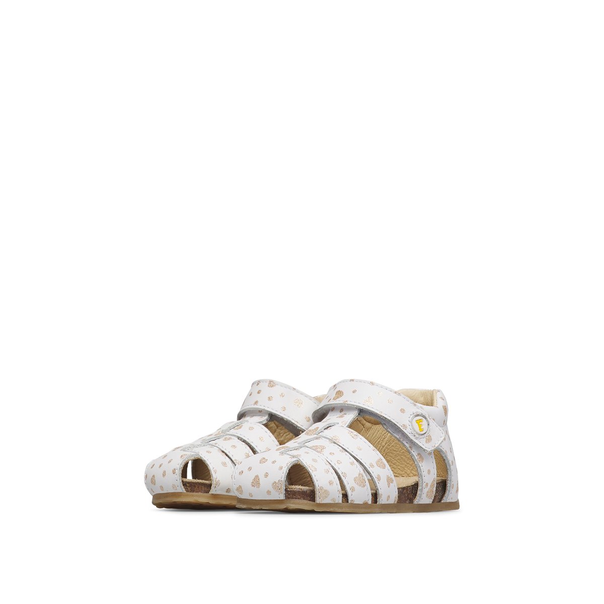 Sandales semi-fermées en cuir ALBY blanc-platine-, FALCOTTO