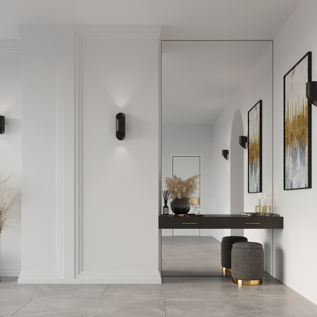Applique Aluminium Noir G9 1 Penne 30 noir, EDEN