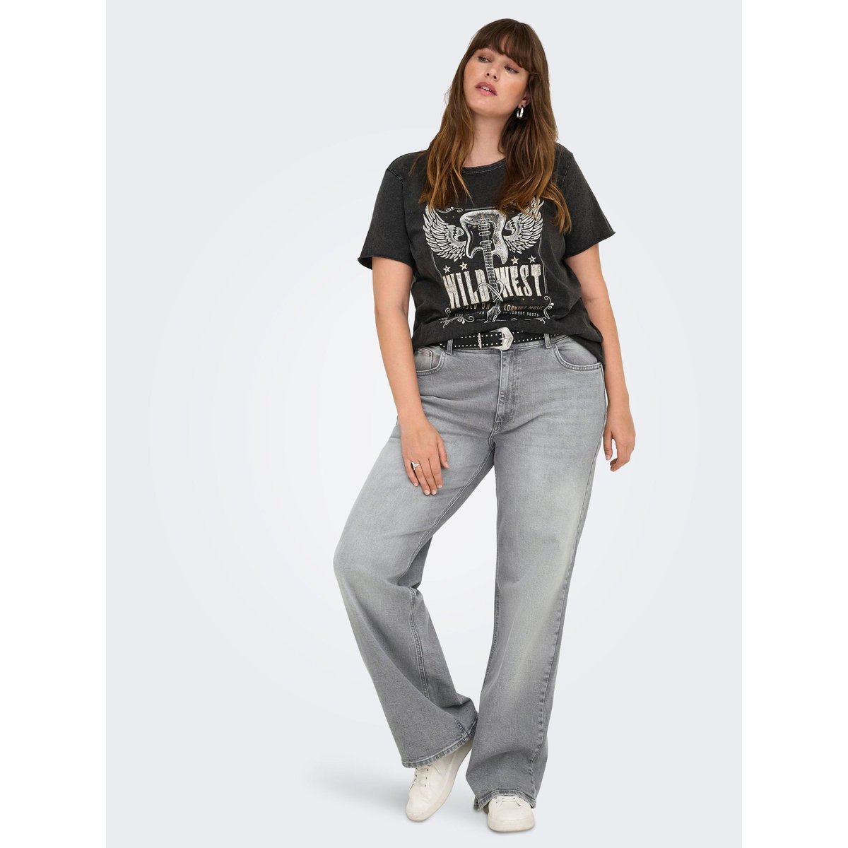 Jean À Jambe Large grey denim, ONLY CARMAKOMA