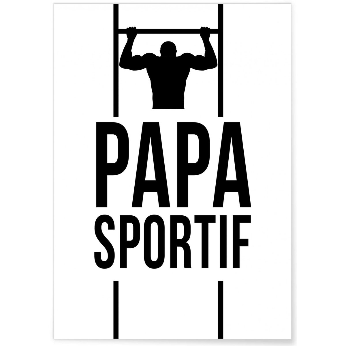 Affiche 'Papa sportif' blanc, L'AFFICHERIE
