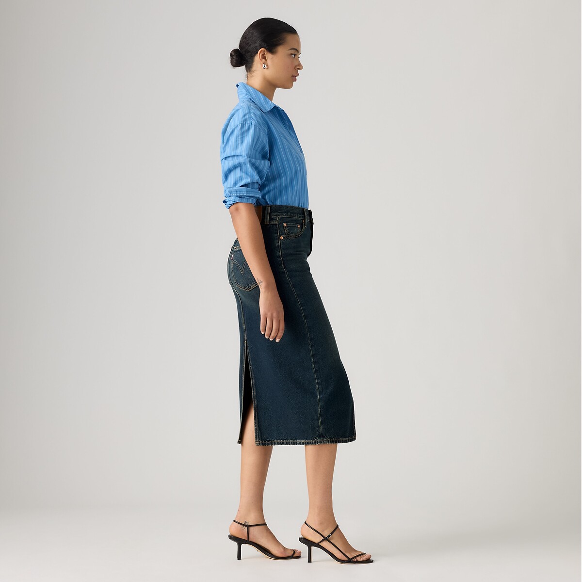 Gonna longuette in denim Decon Slit high vibration, LEVI'S