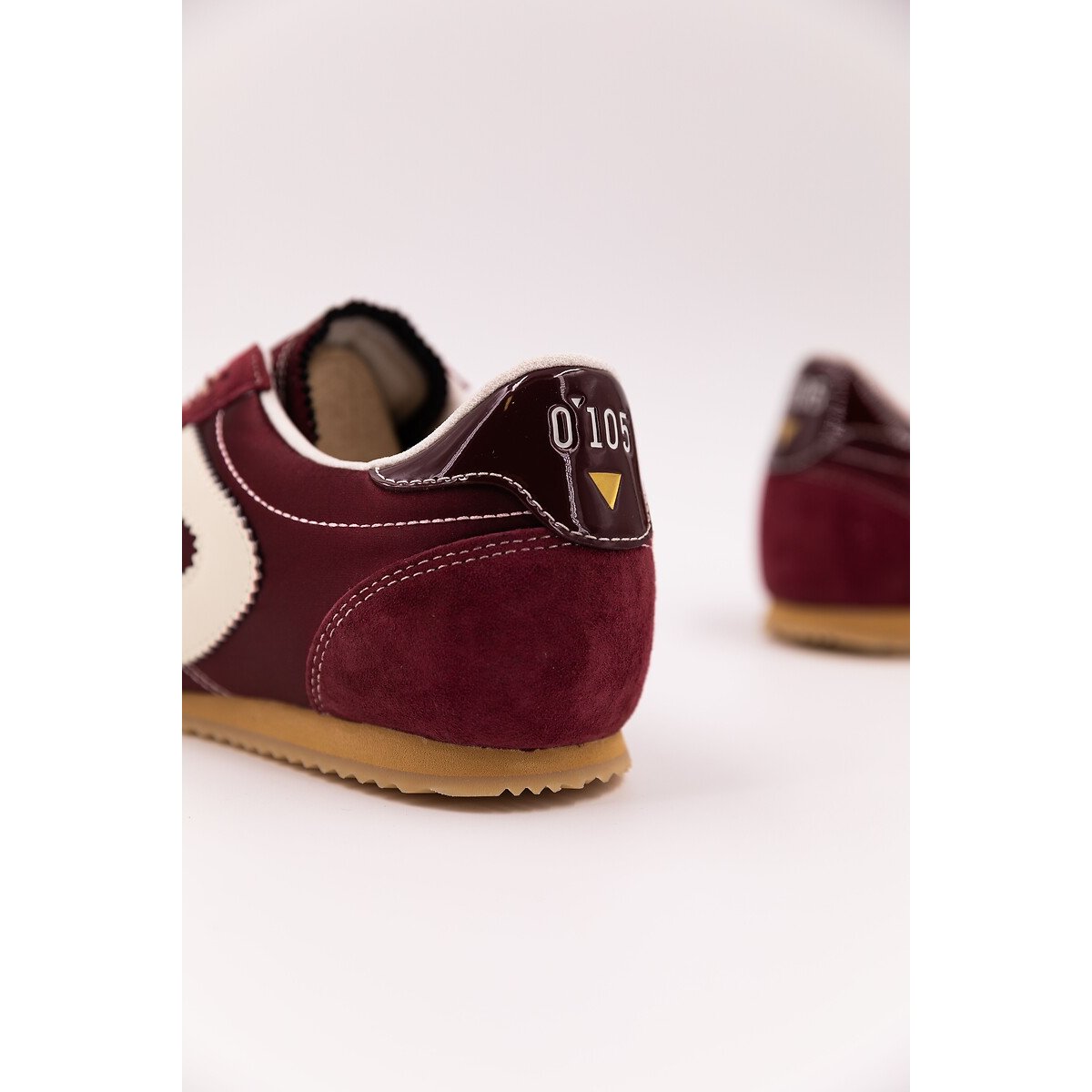Baskets mix matières NELLY bordeaux, ZERO 105