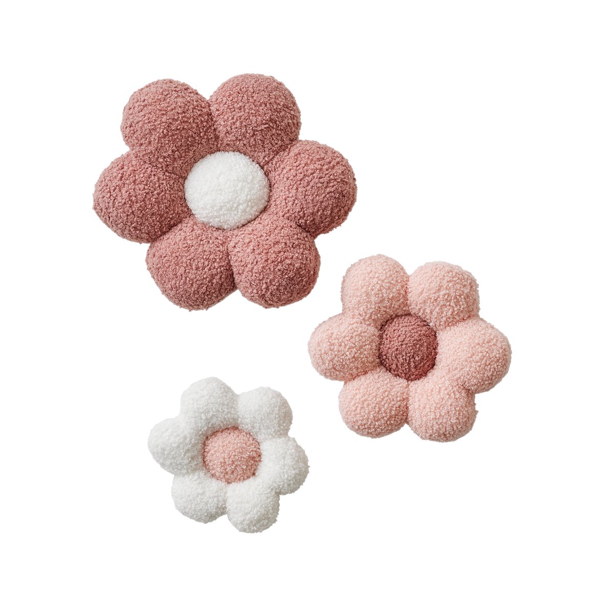 Lot de 3 fleurs bouclette rose imprimé, VERTBAUDET
