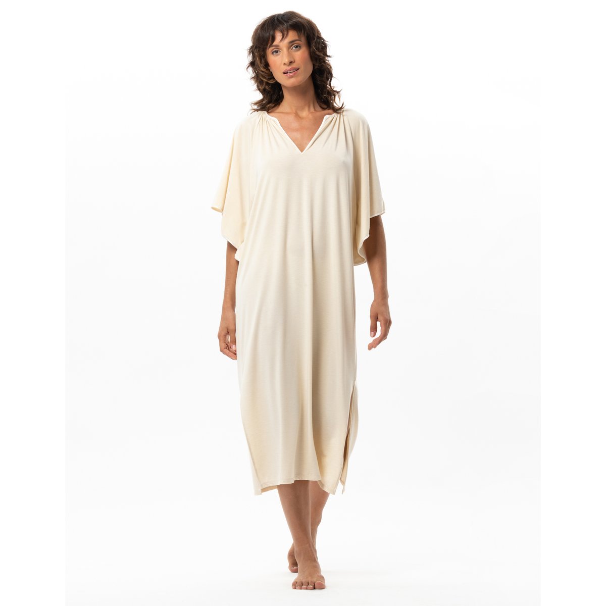 Robe en modal NINA 240 beige, LE CHAT