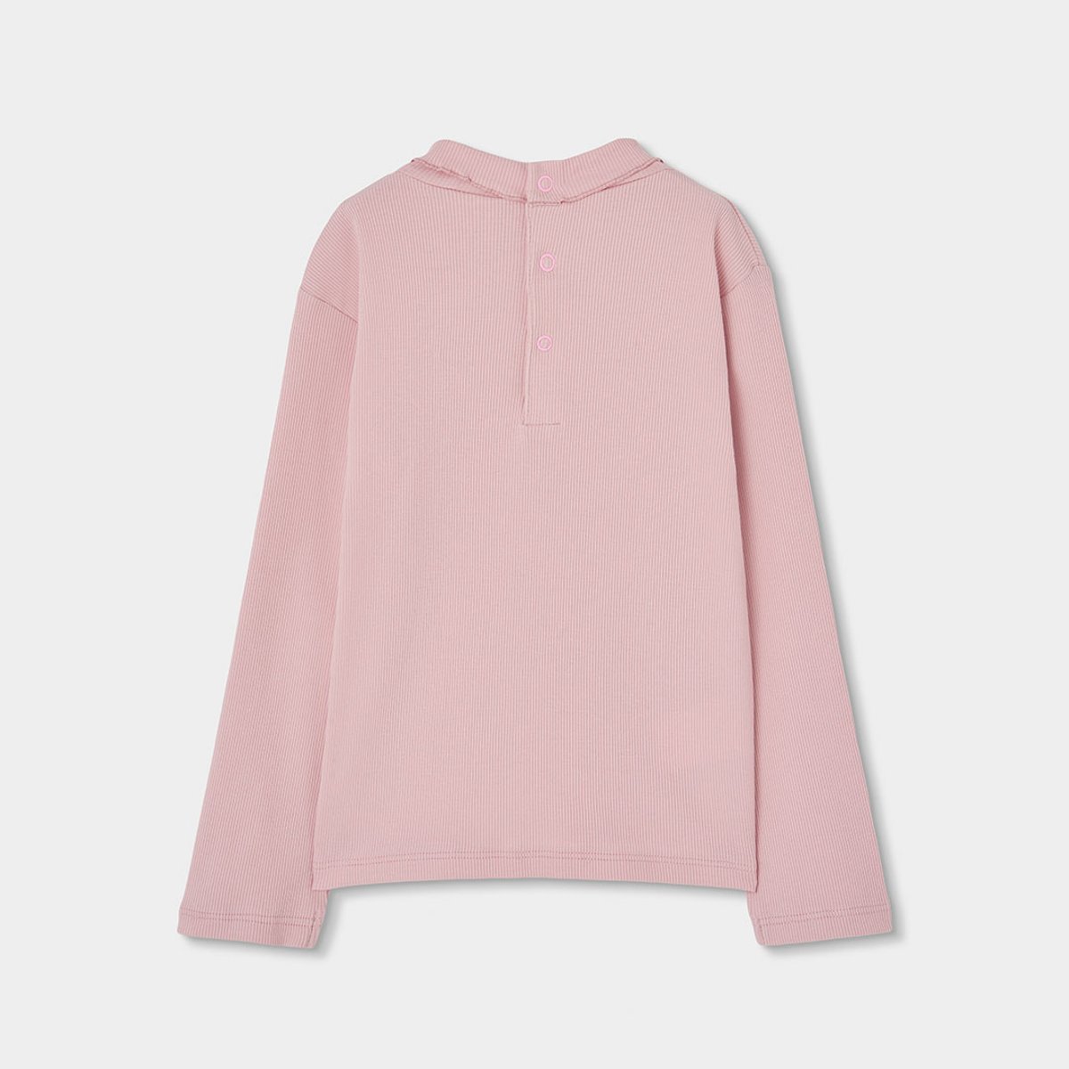 T-shirt fille en maille côtelée rose, BOBOLI