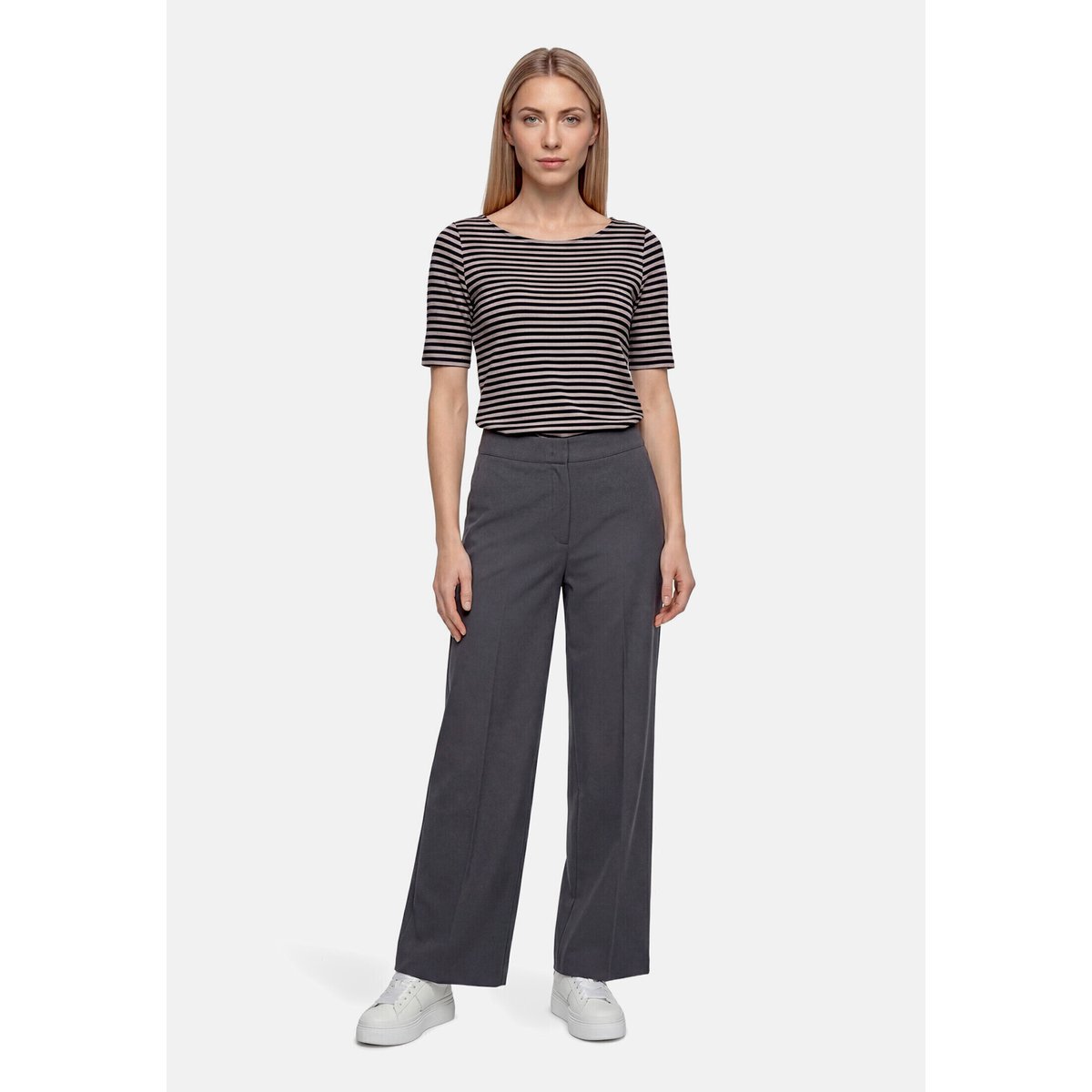 T-shirt basique manches courtes taupe/black, BETTY BARCLAY