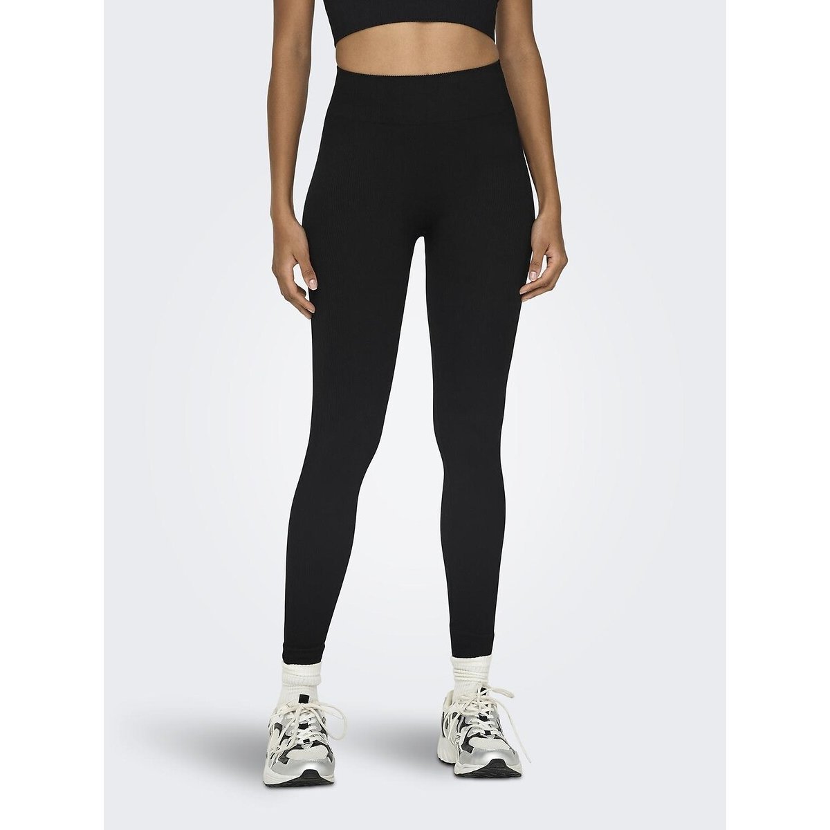 Leggings a vita alta senza cuciture nero , ONLY PLAY