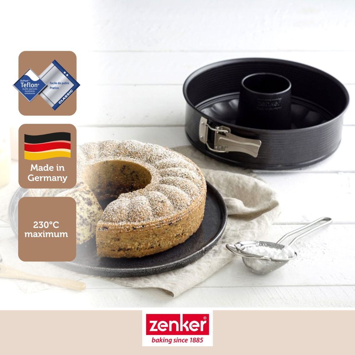 Set de 4 ustensiles de pâtisserie moule à manqué 2 bols noir, ZENKER