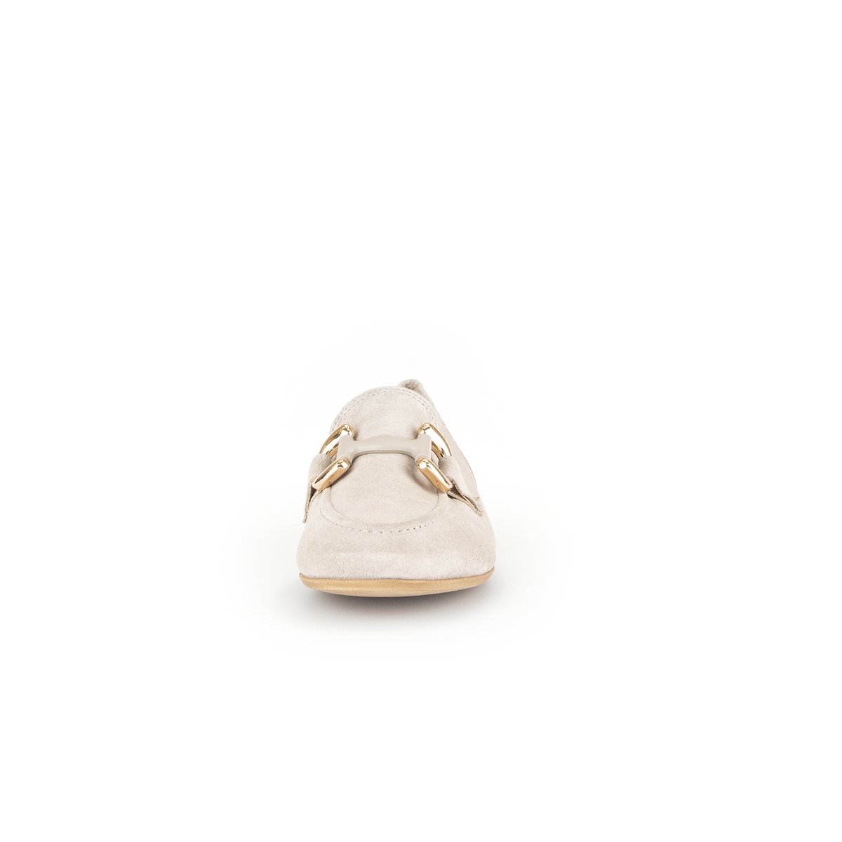 Mocassins en cuir velours à talon décroché beige, GABOR