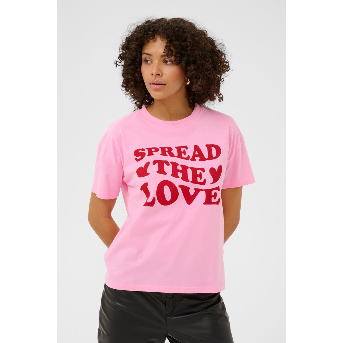 T-shirt rose pink frosting, KAFFE